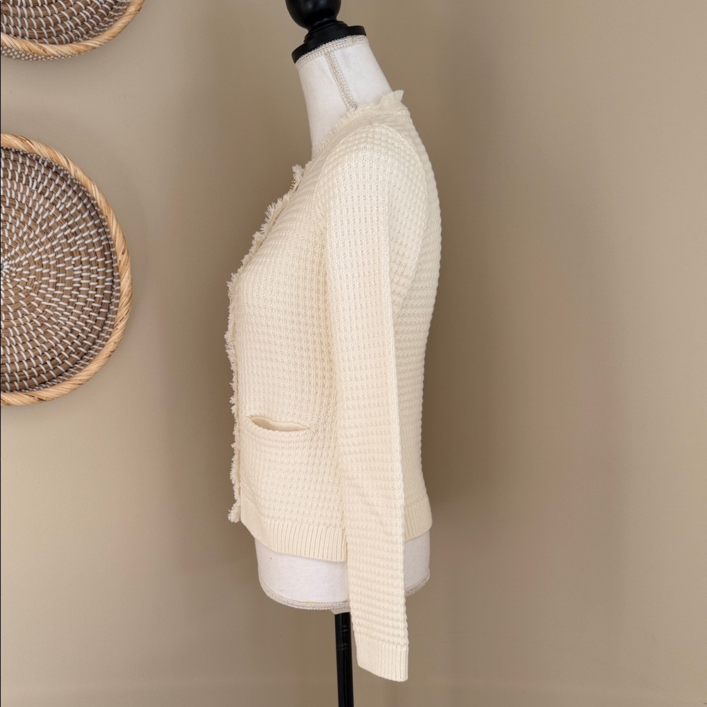 Express Cream Textured Women's Cardigan - Picture 7 of 9
